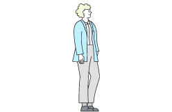 An animated image used in the campaign of a person standing