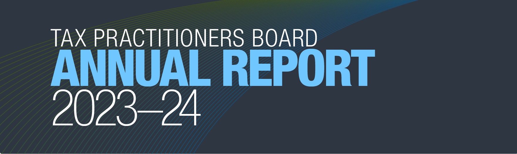 Banner for TPB annual report 2023 - 24